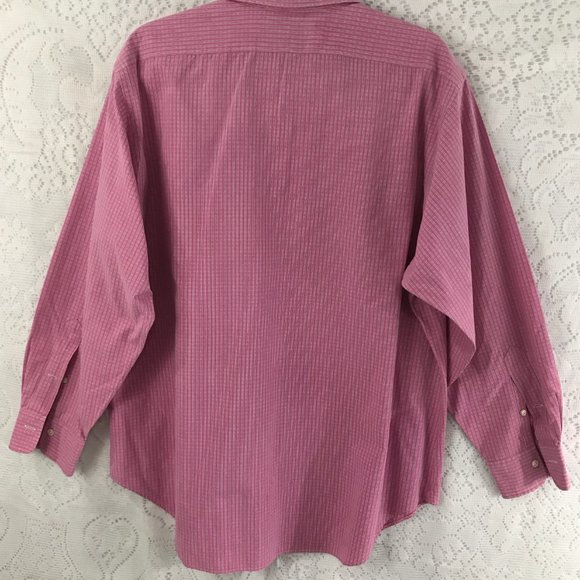 Ralph Lauren Mens Pink Mini Plaid Button Up Shirt XL - Picture 5 of 8